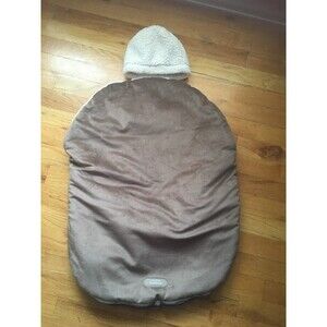 jj cole Bundle Me Beige Sherpa W/Hat carsest/ stroller cover blanket